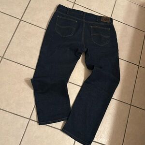 Vintage Lee regular fit rigid indigo denim jeans 38x32